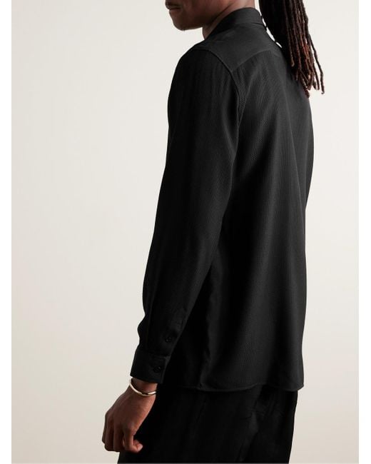 Saint Laurent Black Polka-dot Jacquard Shirt for men