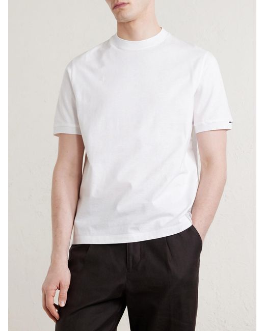 Canali White Cotton-Jersey T-Shirt for men
