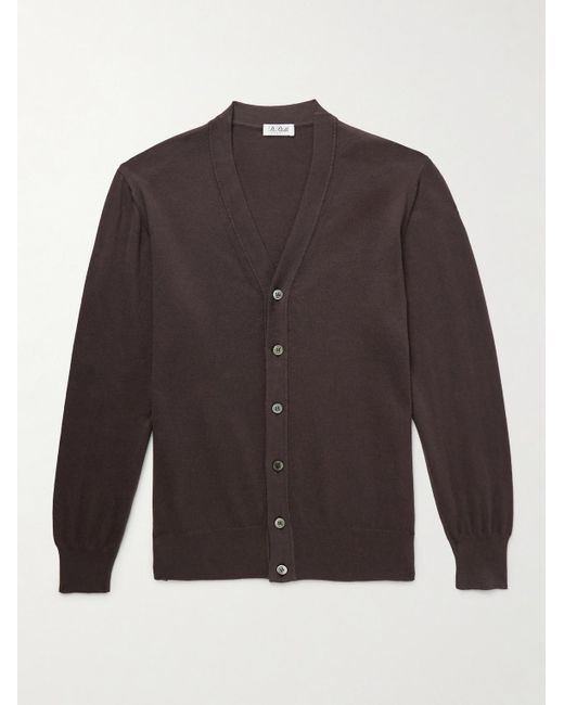 De Petrillo Cardigan aus Baumwolle in Brown für Herren