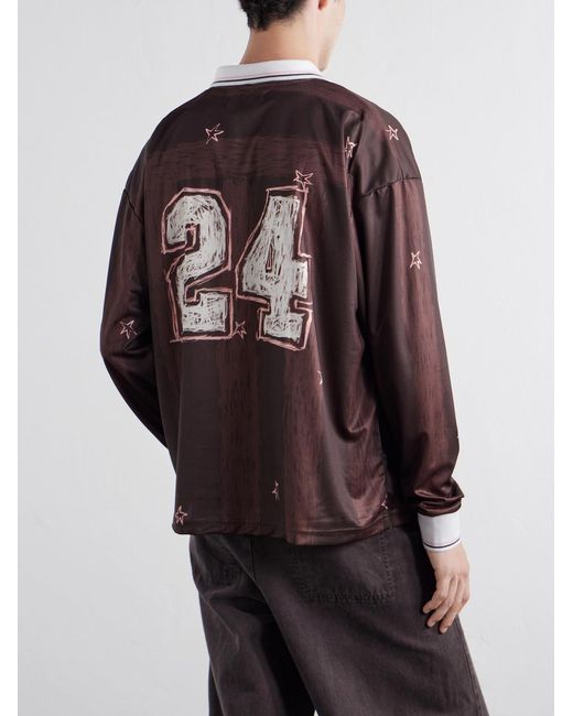NAHMIAS Brown Scribble Printed Jersey T-shirt for men