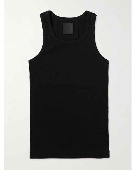 Canotta slim-fit in cotone stretch a coste di Givenchy in Black da Uomo