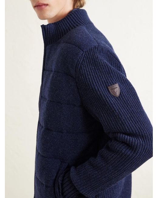 Polo Ralph Lauren Blue Quilted Padded Wool And Cashmere-blend Zip-up Cardigan for men
