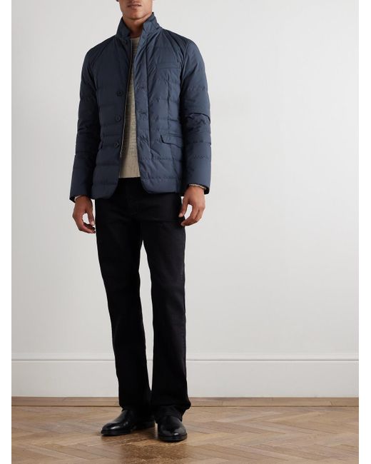 Herno Blue Quilted Shell Down Jacket for men