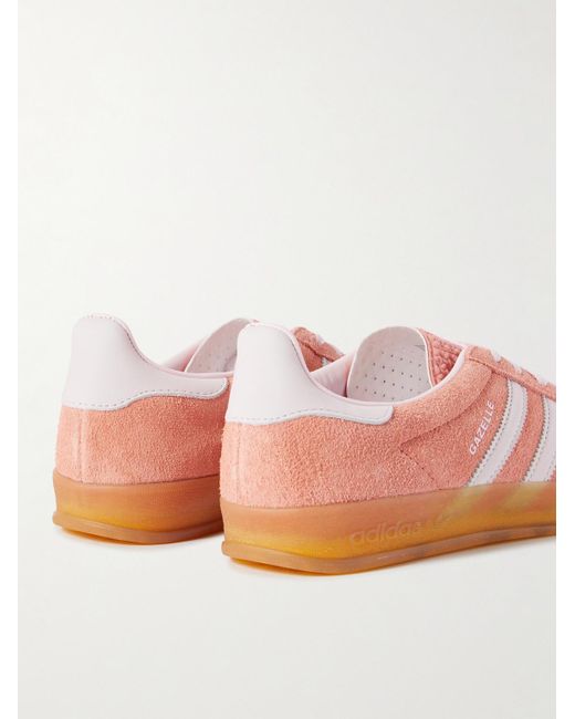 Adidas Originals Pink Gazelle Indoor Leather-trimmed Suede Sneakers for men