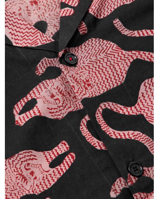 Kardo Yusuke Hemd aus Baumwolle mit Print und wandelbarem Kragen in Pink für Herren