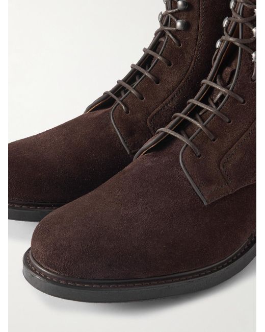 Church's Brown Pullford Suede Lace-Up Boots for men