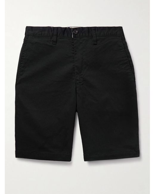 Beams Plus Ivy schmal geschnittene Shorts aus Twill aus einer Baumwollmischung in Black für Herren