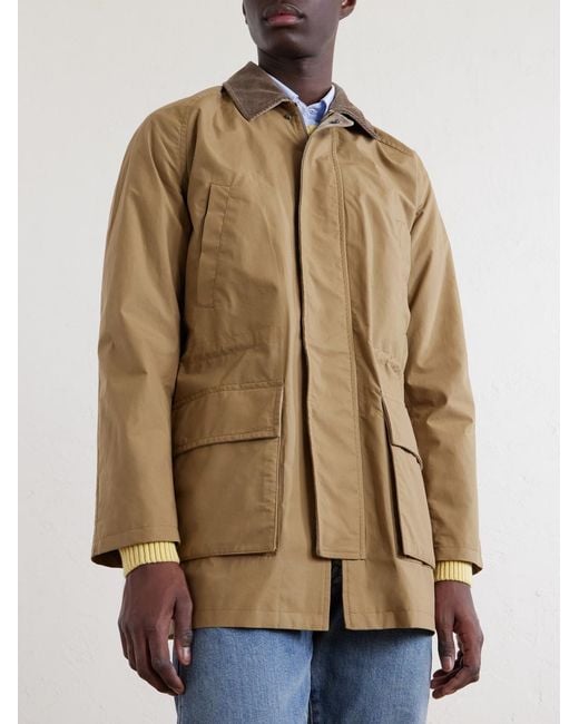 J. Mueser Natural Game Corduroy-Trimmed Cotton Jacket for men