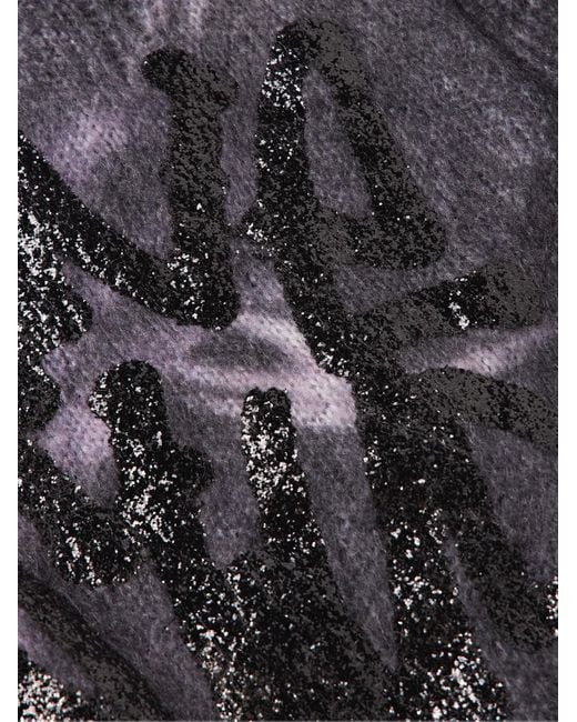 Acne Black Glittered Distressed Open-Knit Zip-Up Cardigan for men