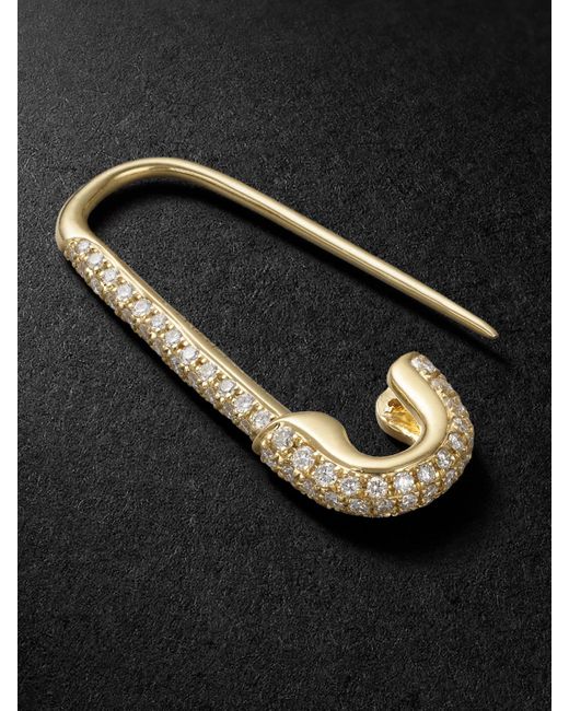 Anita Ko Black Safety Pin 18-Karat Diamond Single Earring for men