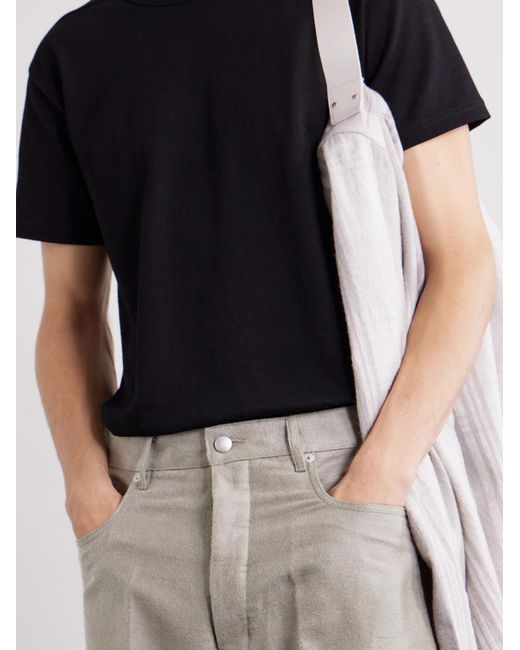 Rick Owens Gray Geth Straight-Leg Ramie And Cotton-Blend Gabardine Trousers for men