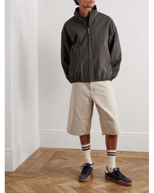 Agolde Gray Marshall Crinkled-Shell Bomber Jacket for men