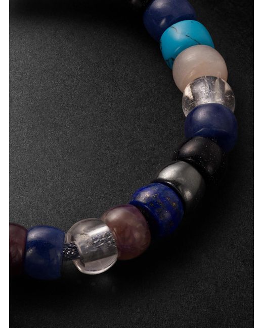 Carolina Bucci Firenze Forte Armband mit Zierperlen aus mehreren Steinen und Details aus 18 Karat Gold in Black für Herren
