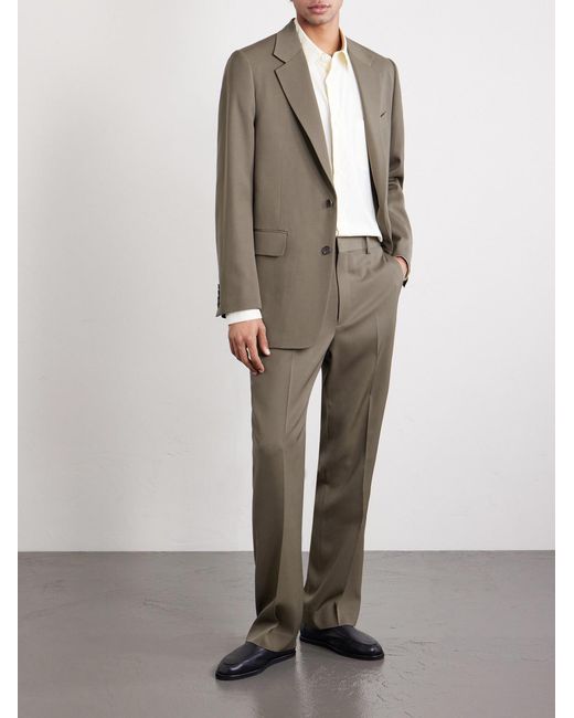 Auralee Green Wool-gabardine Blazer for men
