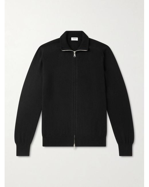 Ghiaia Black Cashmere Zip-Up Sweater for men