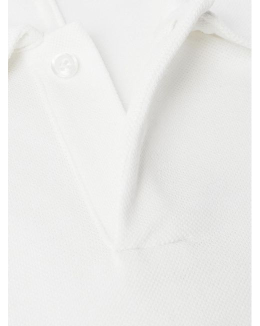 SSAM White Cotton And Silk-blend Piqué Polo Shirt for men