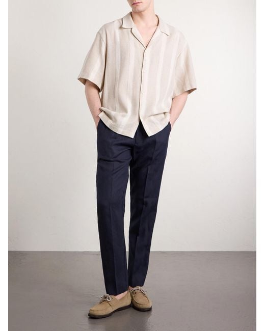 A Kind Of Guise Natural Samata Striped Cotton And Linen-Blend Shirt for men