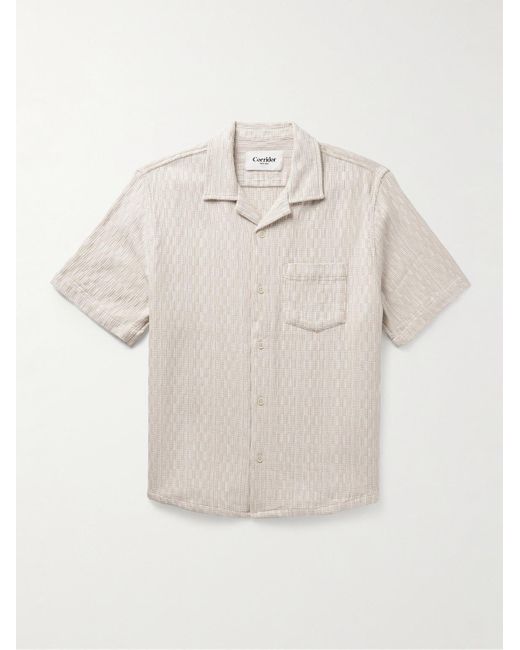 Corridor NYC Natural Camp-collar Cotton-jacquard Shirt for men