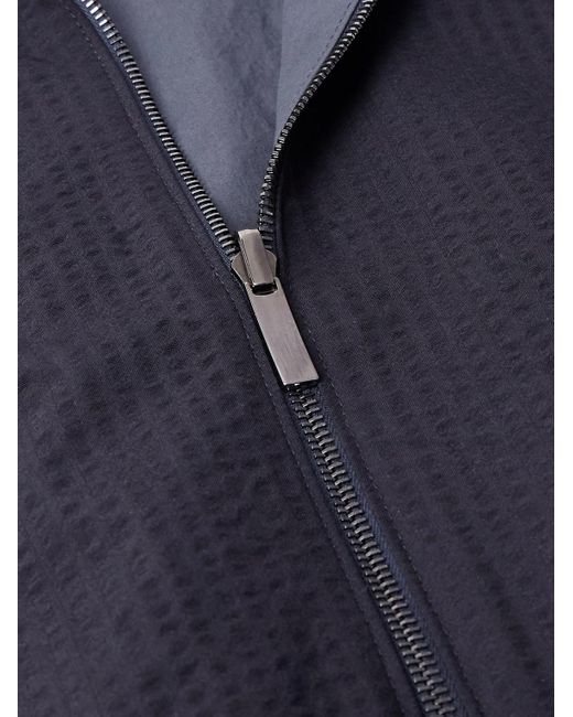 STÒFFA Blue Reversible Wool-seersucker And Poplin Bomber Jacket for men