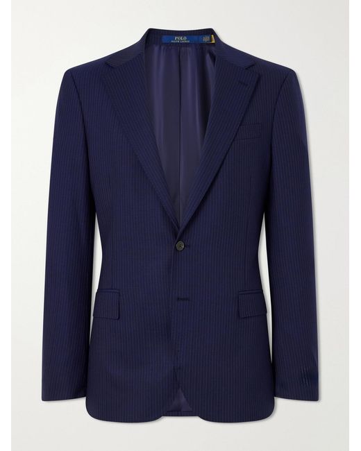 Polo Ralph Lauren Blue Pinstriped Wool-blend Suit Jacket for men