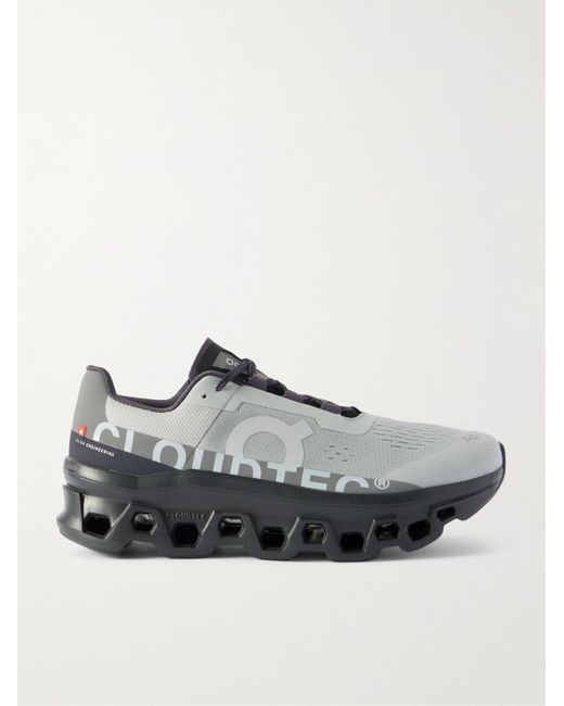 On Shoes Gray Cloudmster Rubber-Trimmed Mesh Running Sneakers for men