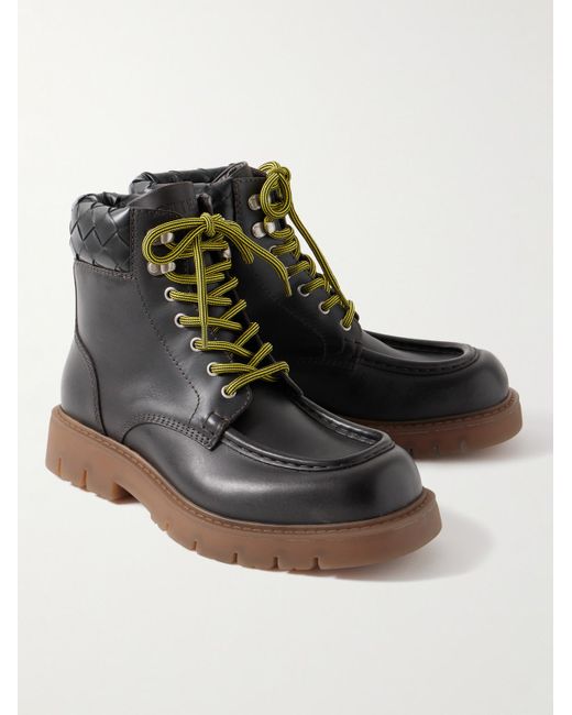 Bottega Veneta Black Haddock Leather Ankle Boots for men