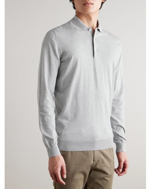 Peter Millar White Mariner Sea Island Cotton Polo Shirt for men