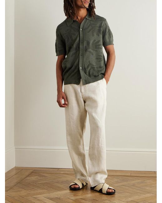 NN07 Natural Aden 1454 Straight-leg Linen Suit Trousers for men