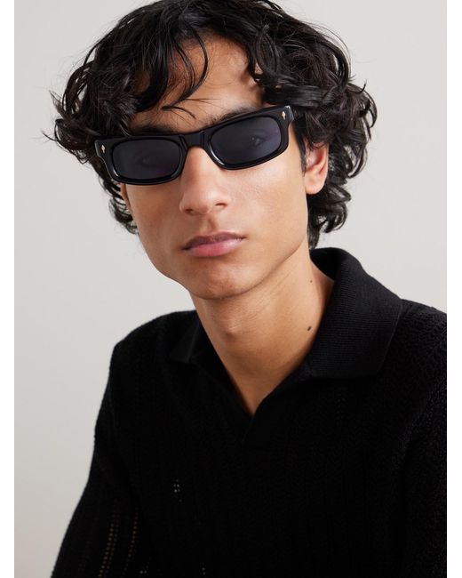Jacques Marie Mage Blue Initials Rectangular-Frame Acetate Sunglasses for men