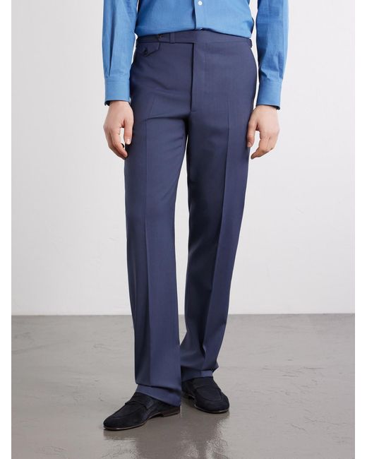 J. Mueser Blue Waverly Straight-Leg Wool Twill Suit Trousers for men