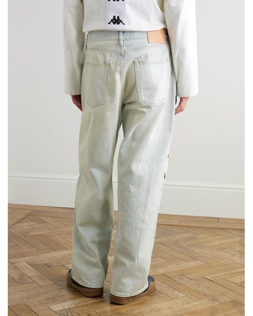 Acne Gray Kappa Straight-leg Webbing-trimmed Jeans for men