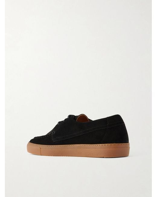 Mr P. Black Larry Suede Boat Shoes for men