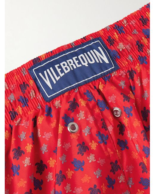 Shorts Da Mare Medi A Gamba Dritta di Vilebrequin in Red da Uomo