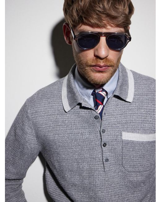 Thom Browne Blue Round-Frame Acetate Sunglasses for men