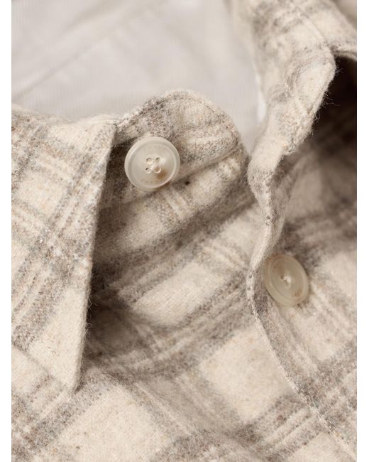 FRAME Natural Checked Wool-Blend Flannel Overshirt for men