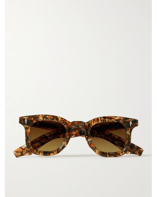 Jacques Marie Mage Brown Yellowstone Forever Devaux D-frame Tortoiseshell Acetate Polarised Sunglasses for men