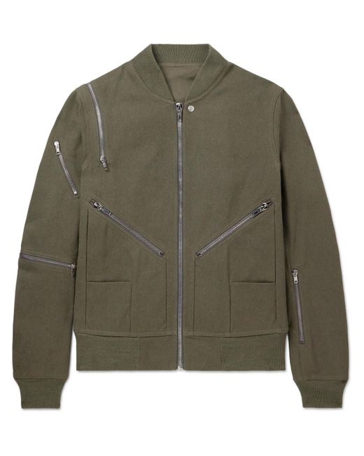 Rick Owens Green Bonotto Cotton-twill Bomber Jacket for men