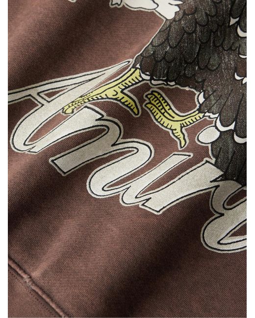 Amiri Sweatshirt aus Baumwoll-Jersey mit Logoprint in Glitter-Optik in Brown für Herren