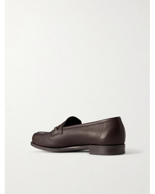 Edward Green White Putney Horsebit-Embellished Full-Grain Leather Loafers for men