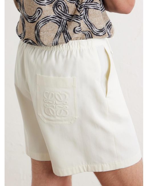 Loewe White Paula's Ibiza Straight-Leg Lyocell Shorts for men