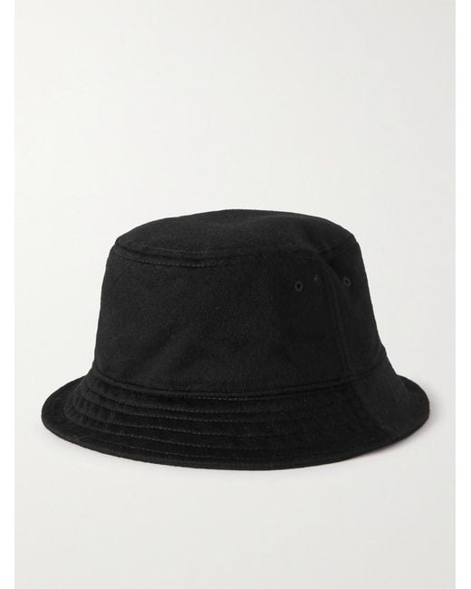 SSAM Black Romeo Cashmere Bucket Hat for men