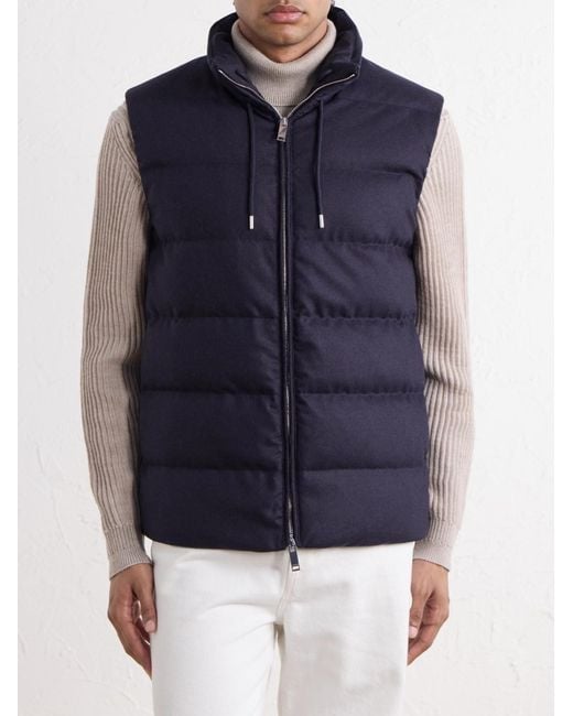 Slowear Blue Padded Wool And Cashmere-blend Gilet for men