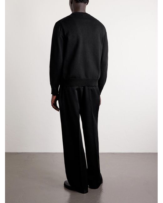 Givenchy Blue Knitted Cotton-Blend Sweater for men