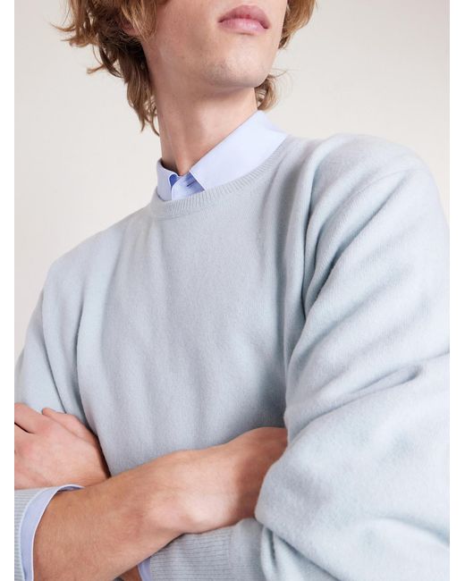 Ssstein White Wool Sweater for men