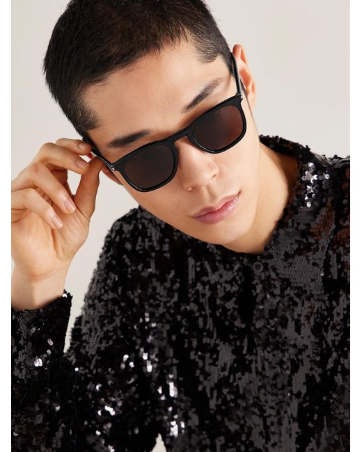 Saint Laurent Black D-Frame Recycled-Acetate Sunglasses for men