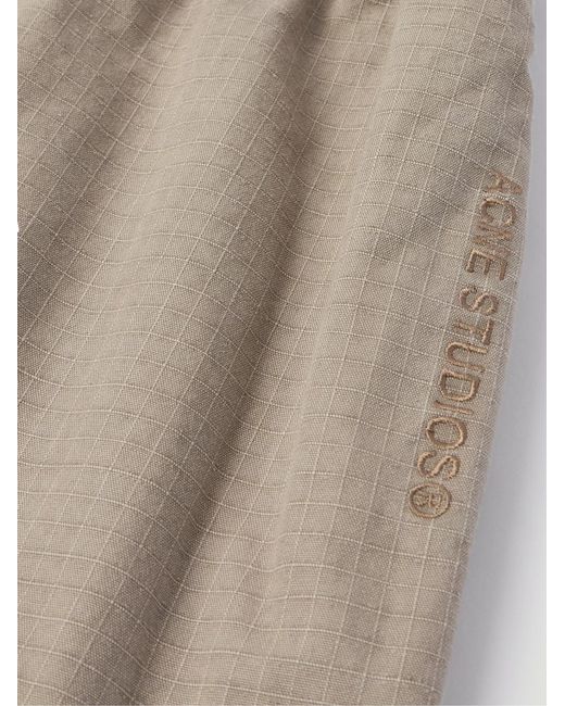 Acne Natural Prudento Straight-Leg Cotton-Ripstop Cargo Trousers for men