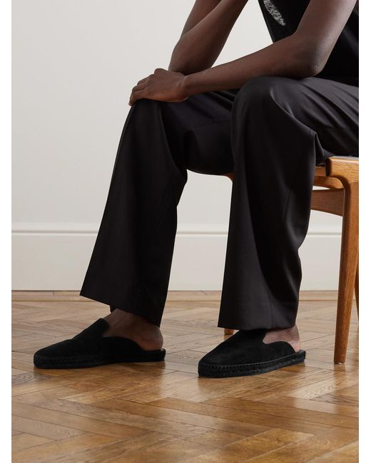Tom Ford Black Barnes Suede Backless Espadrilles for men