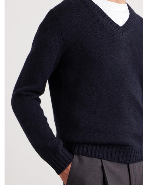 Saman Amel Blue Kay Cashmere Sweater for men