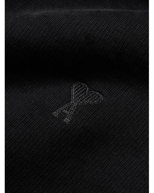 AMI Kapuzenjacke aus Biobaumwoll-Jersey mit Logostickerei und Reißverschluss in Black für Herren