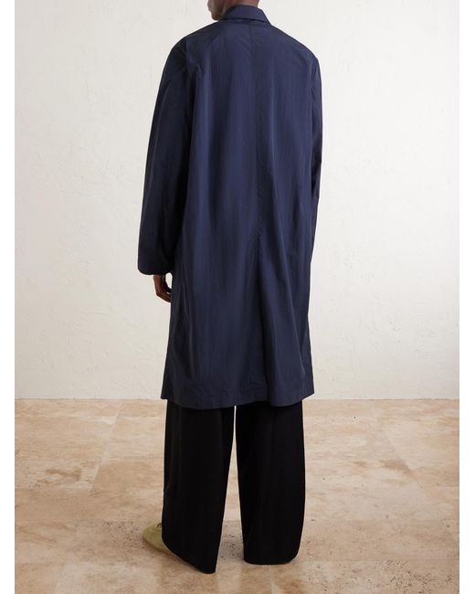 Dries Van Noten Blue Shell Trench Coat for men